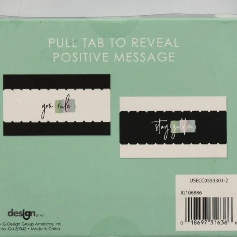 50 Ct Positive Messages Pull-Tab Notes in Tin By Design Group